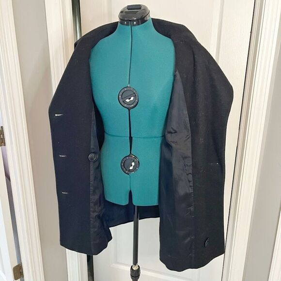 Jones New York JNY 100% Pure Wool Double Breasted Button Pocket Lined Peacoat - Picture 4 of 16